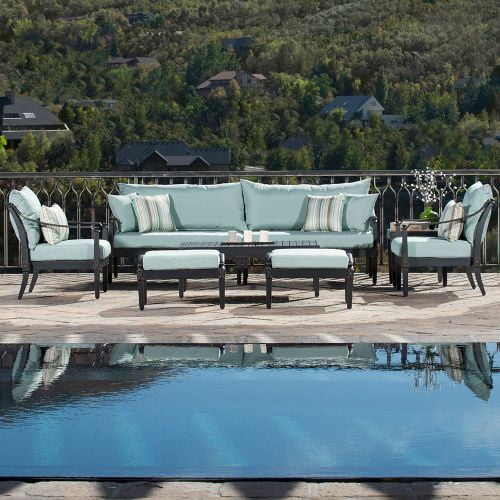 Rst Brands Astoria 8pc Sofa And Club Chair Set Tikka Orange With Sunbrella Astor Walmart Com Walmart Com