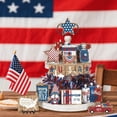 thumbnail image 5 of Home decoration, Patriotic decorations, Tiered Tray decor, Vintage Farmhouse decor, Rustic decorations for Home, 4Th of July decor, Star Garland decorations, Farmhouse Home decor,, 5 of 6