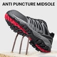 thumbnail image 3 of YHOON Women's Steel Toe Shoes Safety Work Sneakers Comfortable Oil & Slip Resistant Work Shoes Composite Toe Safety Sneakers Black Grey Size 5.5, 3 of 10