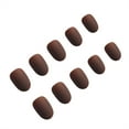 thumbnail image 4 of 24-piece Small Round Head Matte Nails French Style DIY Artificial Exquisite Unique Graceful Personality Nail for Manicure Lovers 19brown, 4 of 4