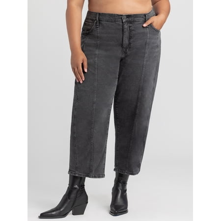 Jessica Simpson Women's and Women's Plus Myrtle Barrel Leg Jeans, Sizes 2-24W