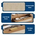 thumbnail image 3 of BouPower Modern Rattan Sideboard Buffet Storage Cabinet with Doors, Boho Narrow Accent Credenza Cabinet with Storage Coffee Bar Console Table for Kitchen, Entryway, Living Room, Dining Room, 3 of 8