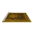 thumbnail image 2 of Ahgly Company Machine Washable Indoor Square Medallion Yellow Traditional Area Rugs, 6' Square, 2 of 4