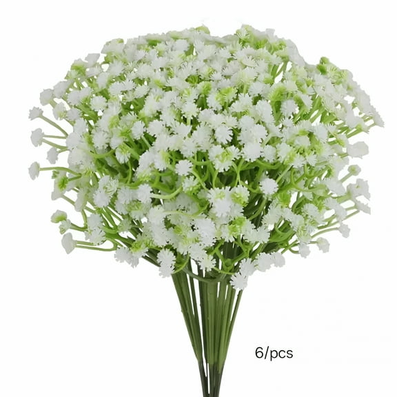 ZULAR Babys Breath Artificial Flowers,5Pcs Fake White Babys Breath Flowers Artificial Bulk,Real Touch Faux Babies Breath Gypsophila Bouquet for Wedding Floral Arrangement Party Decor