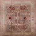 thumbnail image 1 of Ahgly Company Indoor Square Mid-Century Modern Chestnut Red Oriental Area Rugs, 7' Square, 1 of 6