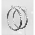 thumbnail image 3 of Sterling Silver Twisted Hoop Earrings 1 1/2" long with 3.2mm tube Item #3036, 3 of 4