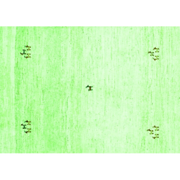 Ahgly Company Indoor Rectangle Solid Green Modern Area Rugs, 2' x 3'