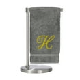 thumbnail image 2 of Monogrammed Bath Towel, Personalized Gift, 27 x 54 inches - Set of 2 - Gold Script Embroidered Towel - 100% Turkish Cotton- Soft Terry Finish - for Bathroom or Spa - Script H Gray, 2 of 3