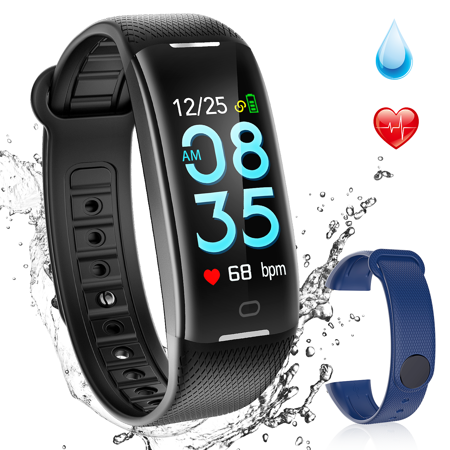 AGPTEK Fitness Tracker  Waterproof Heart Rate Monitor Smart Watch Swimming  Bracelet Health Activity Wristband (Best Wrist Activity Tracker)