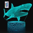 thumbnail image 1 of Lámpara de mesa pequeña 3d serie Shark, luz visual LED con control remoto colorido creativo, 1 of 5