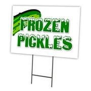 FROZEN PICKLES 12"x16" Yard Sign & Stake | Advertise Your Business | Stake Included Image On Front Only | Made in The USA