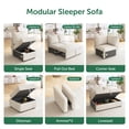 thumbnail image 7 of HONBAY Single Seat with Storage for Modular Sectional Sleeper Sofa, Linen Beige, 7 of 7