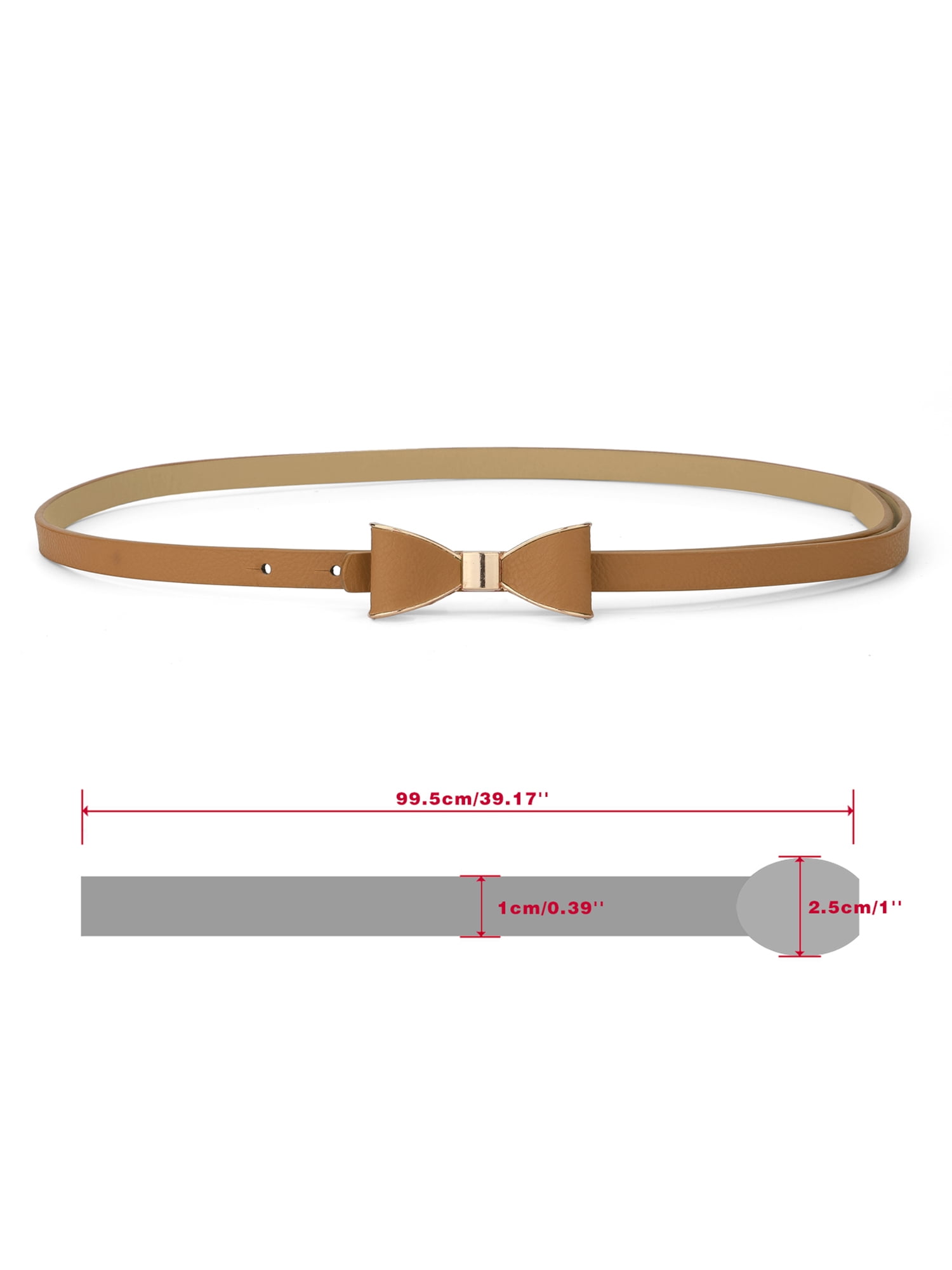 Unique Bargains Women's Metal Edge Bow-knot No Buckle Thin Waist Belt