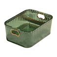 thumbnail image 1 of Caja de almacenamiento de cosméticos, organizador de escritorio, asas integradas, ligera, multiusos. Verde oscuro, 1 of 9