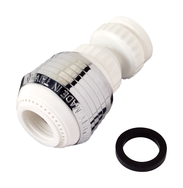 BRASS CRAFT SERVICE PARTS DualThread White Plastic/Chrome 360Degree Swivel Spray Aerator