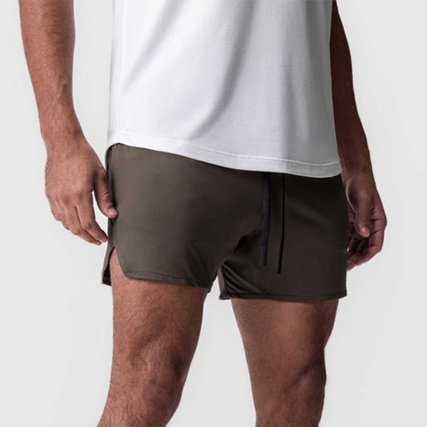 pstuiky Pantalones cortos para hombre, Pantalones cortos deportivos informales para hombre, de secado rápido, de malla, con cremallera, bolsillo y cordón. Pantalones cortos cargo