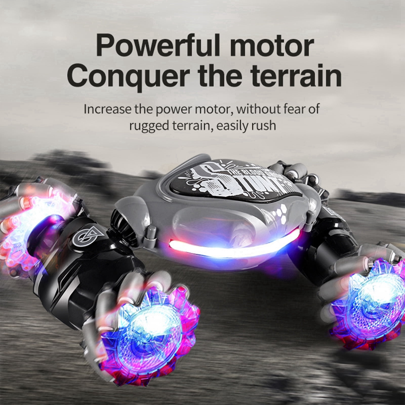 Tepsmf Gesture RC Car Large 1:14 Scale, 4WD 2.4G Hand Controlled Remote Control Car, All Terrains Trucks for Boys Gesture RC Stunt Car for Age 4-12 with Lights Music,Toys for Ages 8-13