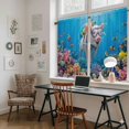 thumbnail image 5 of Funny Diving Pig Tier Curtains 54 Inch Length, Ocean Sea Coastal Coral Fish Marine Life Cafe Short Curtains for Bathroom Over Sink, Small Kitchen Curtain Light Filtering Drapes 2 Panels 27.5"Wx54"L, 5 of 8
