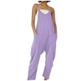 thumbnail image 1 of Women's Loose Overalls with Large Pockets - Strap Design, Casual Summer Jumpsuit, Polyester-Spandex, 1 of 4