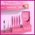 thumbnail image 2 of MORGLES 6Pcs Tweezers Set, Stainless Steel Tweezers for Eyebrow with Curved Scissors, Brow Brush & Leather Case - for Shaping & Ingrown Hair, Pink, 2 of 7