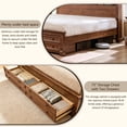 thumbnail image 5 of KeyWhat Farmhouse King Size Bed Frame with 54" Tall Storage Bookcase Headboard, Wood Platform Bed Frame with 2 Drawers, No Box Spring Needed, Reclaimed Barnwood, 5 of 6