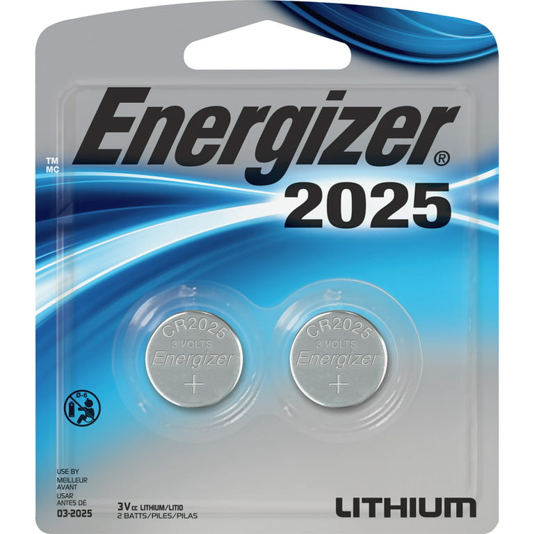 Energizer CR2025 Batteries, 3V Lithium Coin Cell 2025 Watch Battery, (4  Count)