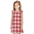 thumbnail image 1 of Balery Red Plaid Daisy Camisón de princesa para niñas, pijama de algodón con mangas abullonadas, suave y bonito.-Large, 1 of 6