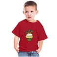 thumbnail image 4 of Penkiiy Toddler Kids Boys Girls Fashion Cute Round Neck Print Short Sleeve Top 3-4 Years Red, 4 of 6