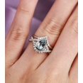 thumbnail image 6 of HeartsAndYou 2.3ct Natural Pear Aquamarine Diamond Ring Curved Bridal Set 14k REAL White Gold, 6 of 9