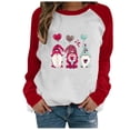 thumbnail image 1 of Pompotops T-shirt à Col Rond pour Femmes Manches Longues Décontracté Ample, 1 of 6