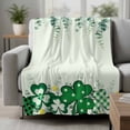 thumbnail image 2 of St. Patrick's Day Blanket Soft Cozy Warm Throw Blanket for Couch, Plush Fuzzy Flannel Fleece Blankets for Sofa, Green Shamrocks Leaf Polka Dots Bed Blankets Lightweight Gifts for Women, 50"x60", 2 of 9