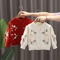 thumbnail image 4 of Esaierr Toddler Baby knit Sweater Cardigan for Kids Girls Knit Cardigan Crewneck Long Sleeve Flower Sweater for 9M-6Y, 4 of 5