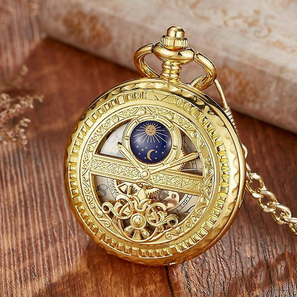 BR Reloj de bolsillo vintage de cuerda manual para hombre con cadena Movimiento mecanico clasico Traje Steampunk de ferrocarril de los anos 20 Walmart en linea