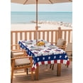 thumbnail image 3 of Rectangle Outdoor Tablecloth With Umbrella Hole And Zipper– American Flag 4th of July Waterproof Patio Table Cover for Party, Picnic, Backyard, 60"x102" , Red White Blue Striped, 3 of 8