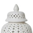 thumbnail image 2 of Benjara Urn Shaped Glass Jar with Finial Lid on Top, White, 2 of 4