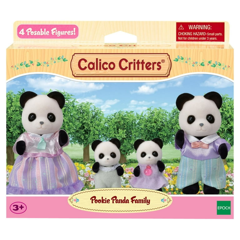 Calico Critters Pookie Panda Family, 4 Figures Doll Collectible Set of