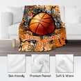 thumbnail image 4 of Custom Basketball Blanket - Soft, Fuzzy & Warm Sports Throw Blanket for Basketball Lovers - 60"x80" Large Blanket for Couch, Bed - Basketball Gifts Accessories for Men Women, 4 of 6