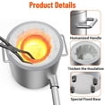 thumbnail image 4 of Kojooin 6KG Propane Melting Furnace Kit with Crucible and Tong, Full Stainless Steel Foundry Kiln or Scrap Metal Recycling Gold, Silver, Copper, and Aluminum Smelting and Refining, Siver, 4 of 7