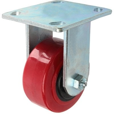 Shepherd 3278 4" Silver & Red Polyurethane Rigid Caster