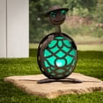 thumbnail image 6 of LED Solar Turtles with Brown Rustic Finish and Gem Eyes.  Green and Blue Color Measuring 8.75 in X 7 in X 14.5 in.  Rechargeable AAA Battery (1). Set of 2., 6 of 7