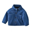 thumbnail image 2 of Godderr Toddler Infant Autumn Winter Denim Coat for Boys,12M-14Years Baby Button down Thick Warm Jeans Jacket Top Coat Fleece Outerwear, 2 of 4