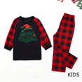 thumbnail image 2 of Odeerbi Christmas Pajamas for Family Holiday Plaid Long Sleeve Family Christmas Pajamas Matching Sets Toddler Casual Plaid Print Tops Pants Set Two-Piece Sleepwear Xmas PJs Set Black, 2 of 6
