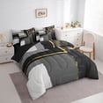 thumbnail image 3 of jejeloiu Abstract Geometric 7-Piece Twin Bedding Sets,Black White Bedding Comforter Set For Men Women Reversible, 3 of 8