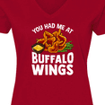 thumbnail image 4 of Inktastic Buffalo Wings Game Day Snack Women's V-Neck T-Shirt, 4 of 5