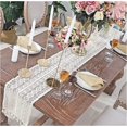 thumbnail image 5 of Cubierta de mesa de ganchillo de algodón, camino de mesa de boda Boho de encaje, camino de mesa con borlas, boda Bohemia, 5 of 5