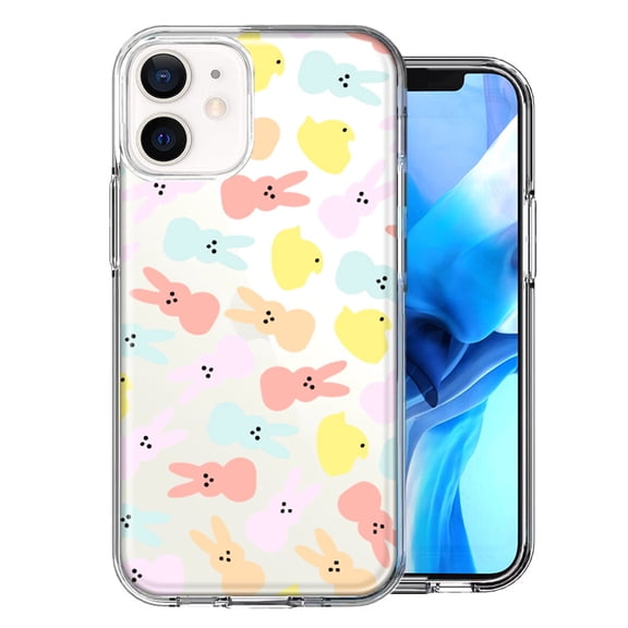 MUNDAZE for Apple iPhone 11 Pastel Easter Polkadots Bunny Chick Candies Double Layer Phone Case Cover