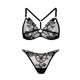 thumbnail image 1 of Conjunto de lencería semitransparente con bordado floral, sujetador y tanga con aros, lencería sexy para mujer., 1 of 5