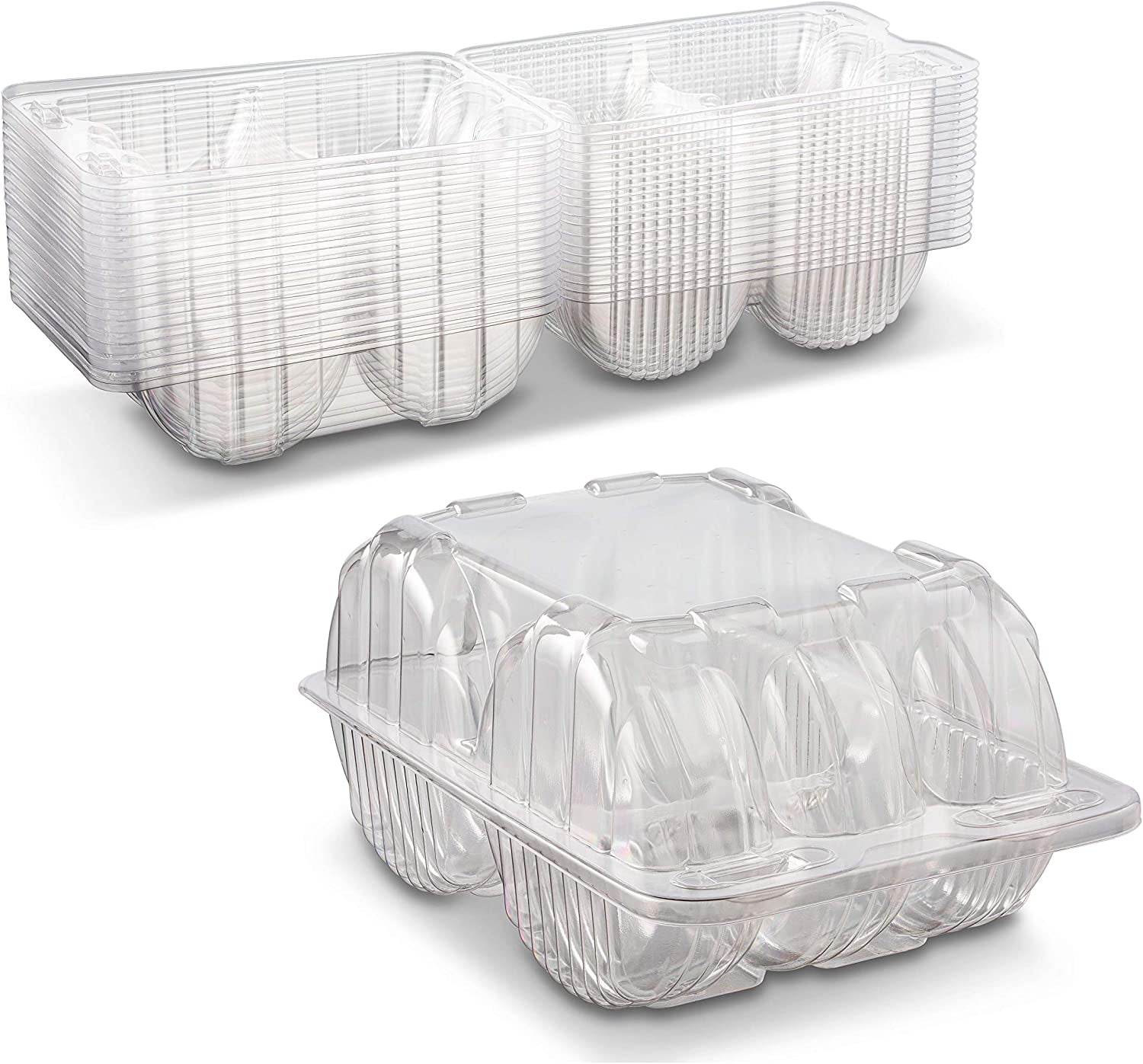 Dema Clear Plastic Containers with Hinged Lid (Set of 20) Prep & Savour