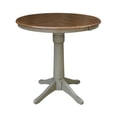 thumbnail image 3 of 36" Round Wood Distressed Hickory/Stone Extension Dining Table With 4 Stools, 3 of 8