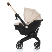 Evenflo Shyft DualRide Infant Car Seat and Stroller Combo with Green & Gentle Fabric, Champagne
